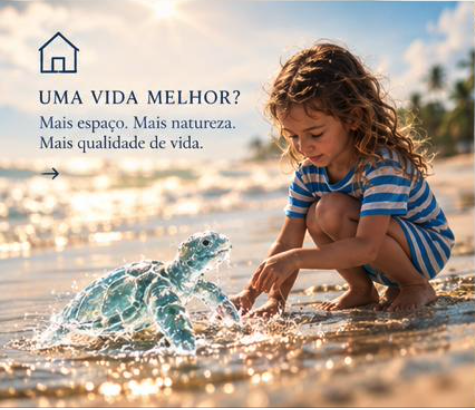 Criança na beira-mar tocando uma tartaruga marinha feita de água